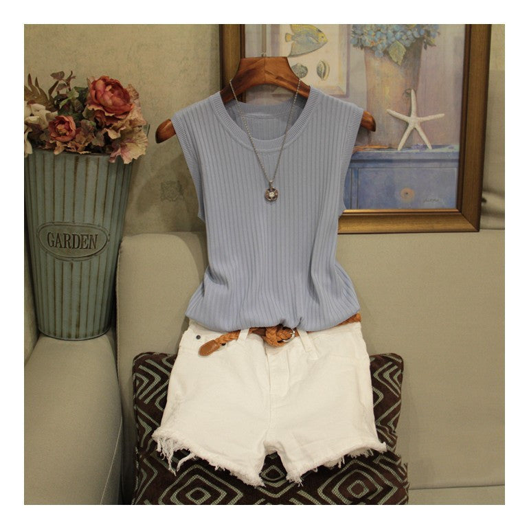 New Women's Wide Shoulder Strap Round Neck All-match Thin Section