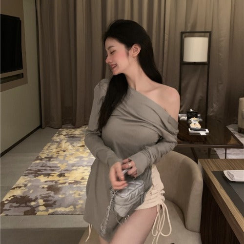 T-shirt Women''s Summer Traf Asymmetric Top Women Ruched Casual Blouses Woman