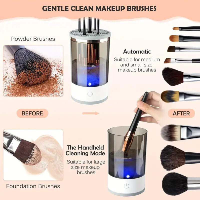 Automatic Makeup Brush Cleaner – USB, Fast & Deep Clean in Seconds