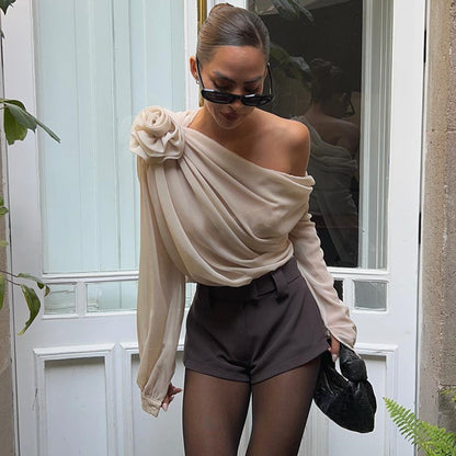 Sexy Off-Shoulder Mesh Tee – Summer Street Crop
