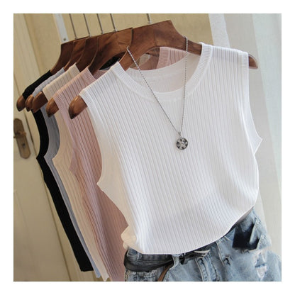 New Women's Wide Shoulder Strap Round Neck All-match Thin Section